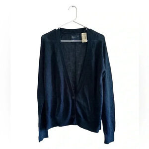 American Eagle Outfitters Navy  Open Weave Mohair Wool Blend Cardigan